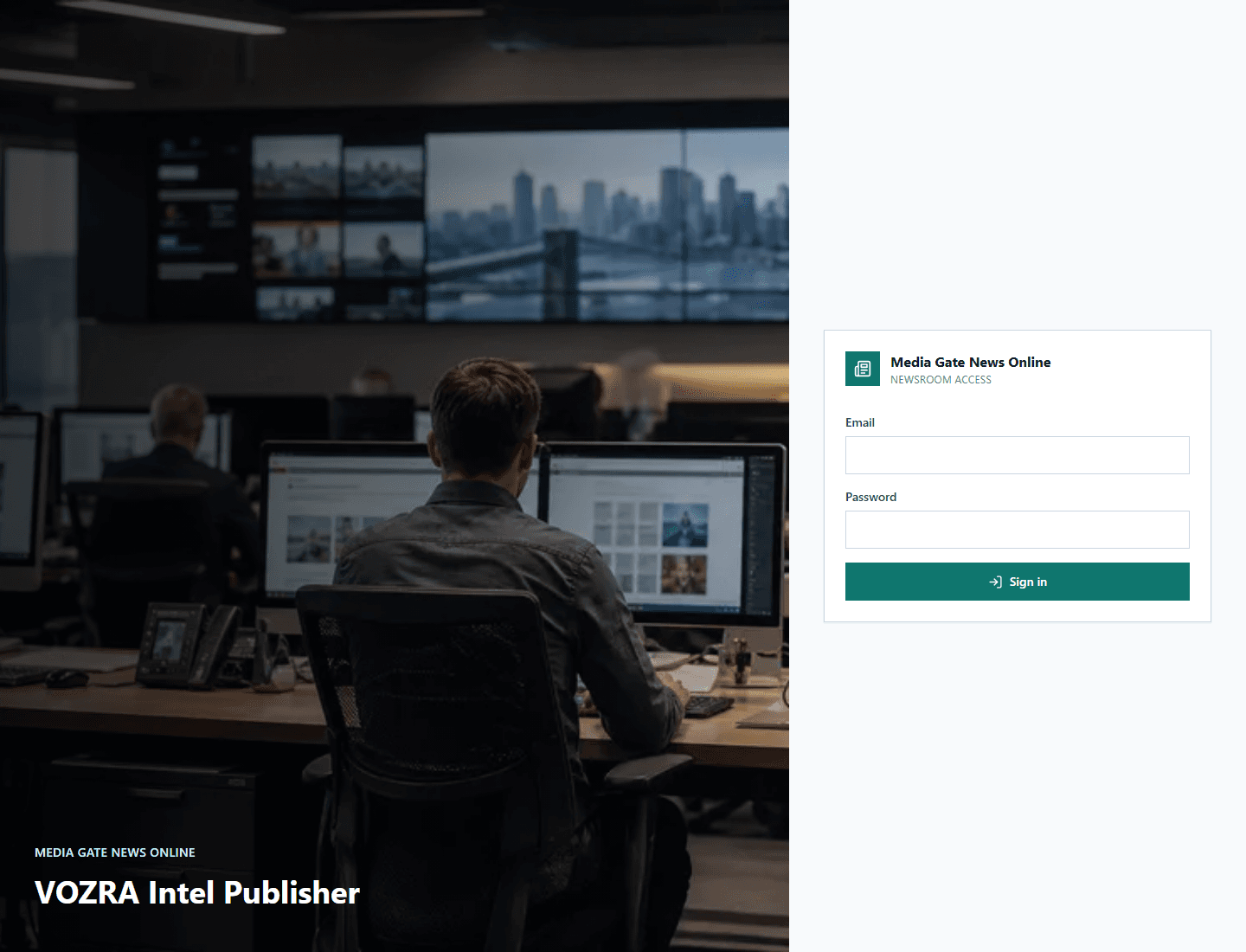 Publisher login screen for a VIP publication